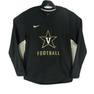 NIKE VANDERBILT FOOTBALL M Black Men's L/S Waffled Poly Spandex Pullover